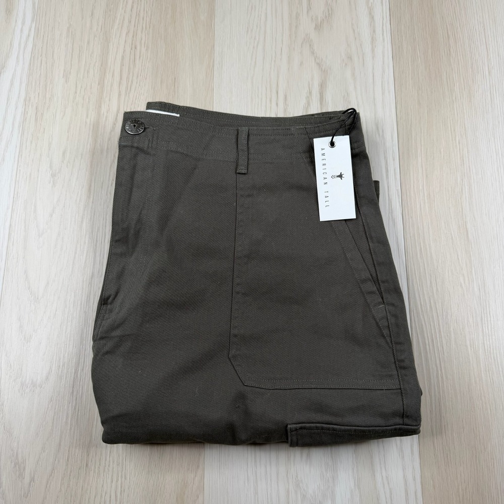 American Tall Womens Green Brown Hiking Outdoor Pockets Cargo Pants Size 18XT